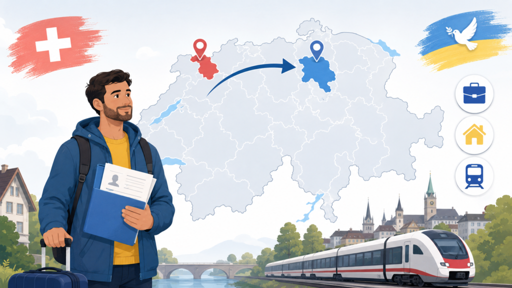 Зміна кантону зі Status S у Швейцарії через роботу, житло або дорогу до місця праці